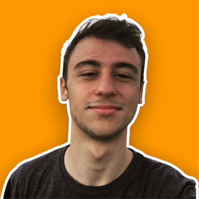 Arthur Scheffer's picture with a orange background